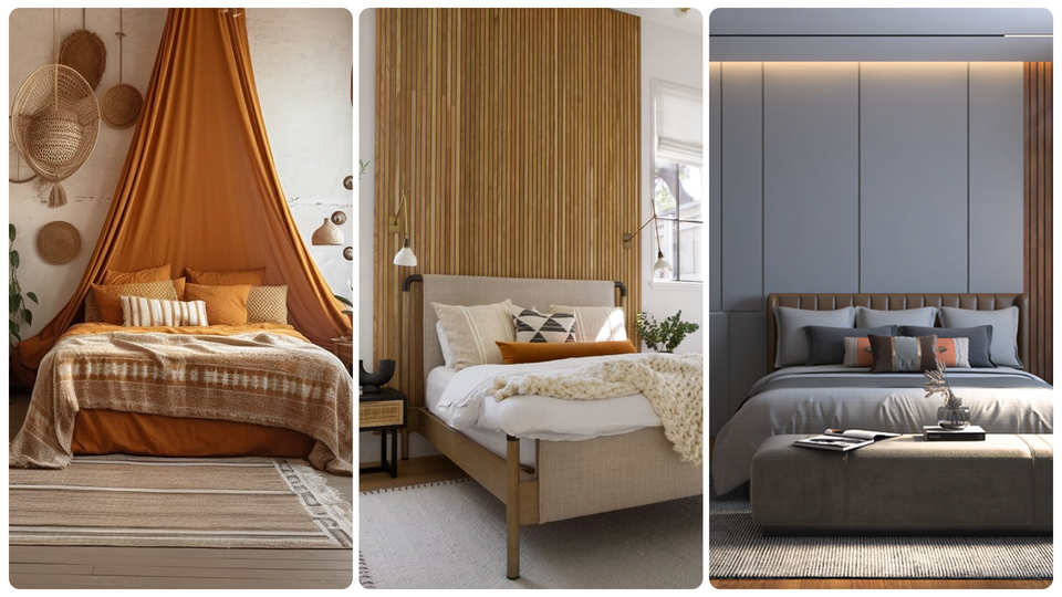 3 styles of bedrooms.