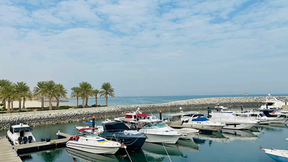 Beautiful view of boats in Kuwait.