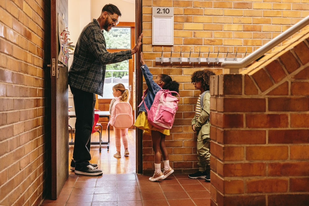 teacher with kids