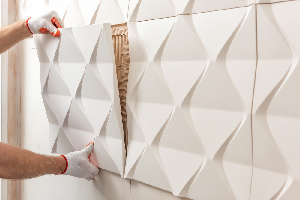 Installing gypsum design.
