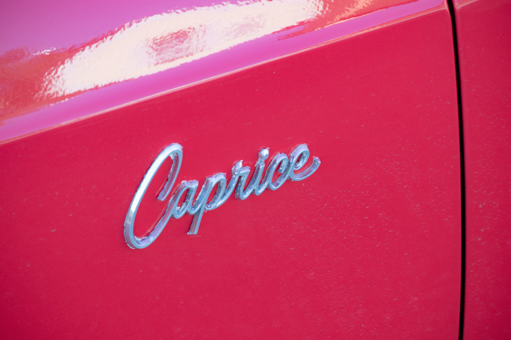 Caprice logo on a red caprice