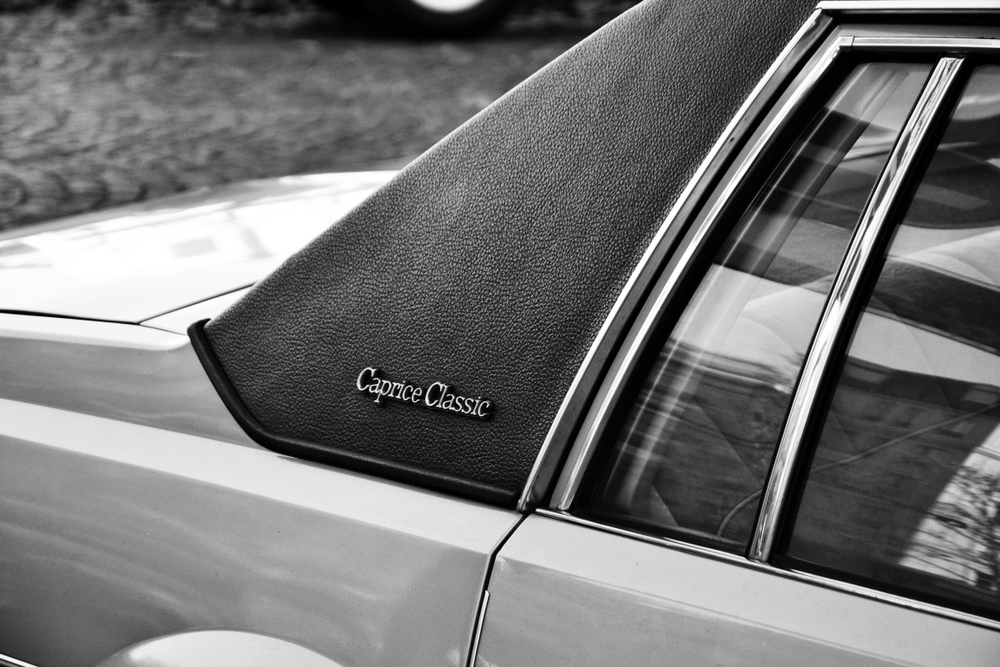 classic chevrolet caprice in black and white
